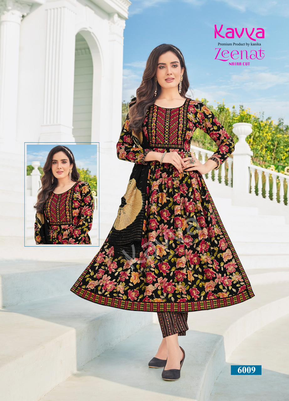 Zeenat Vol 6 By Kavya Foil Printed Kurti With Bottom Dupatta Catalog